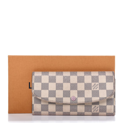 Louis Vuitton Damier Azur Emilie Wallet Rose Ballerine 16 of 16