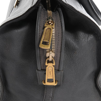 Saint Laurent Leather Large Cabas ChYc Bag Grey 10 of 11