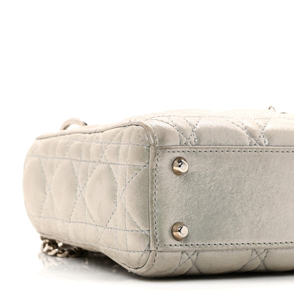 Christian Dior Metallic Lambskin Cannage Mini Lady Dior Silver 9 of 11