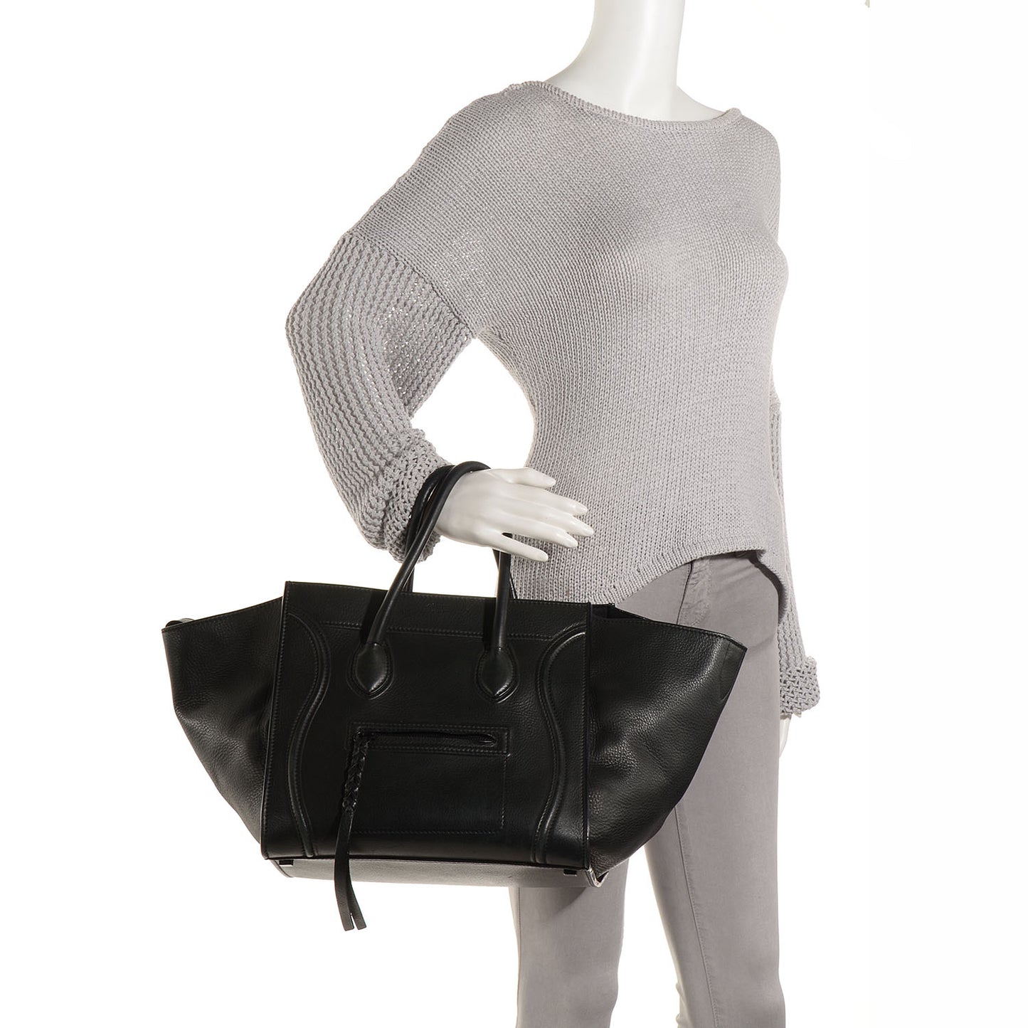 Supple Calfskin Medium Phantom Luggage Black