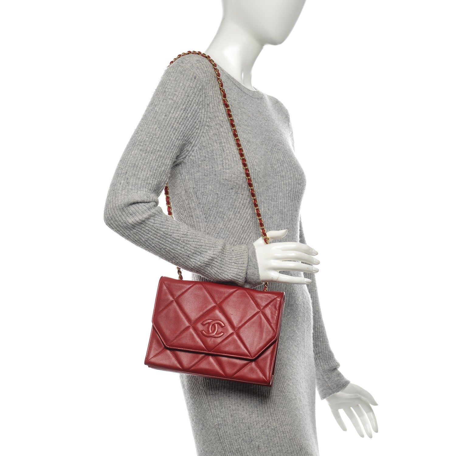 Chanel Lambskin Quilted Small Single Flap Red 2 of 8
