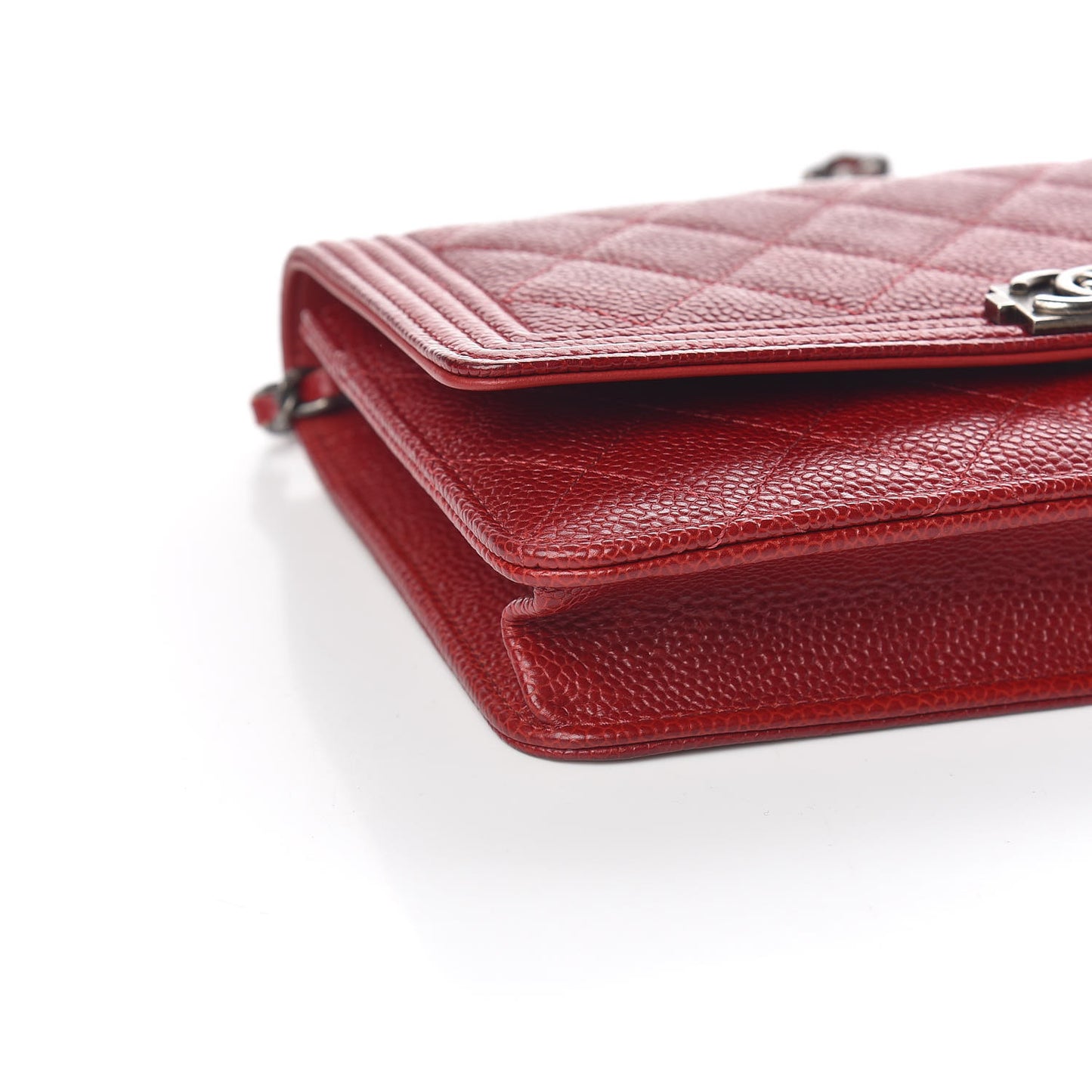 Caviar Quilted Boy Wallet On Chain WOC Red