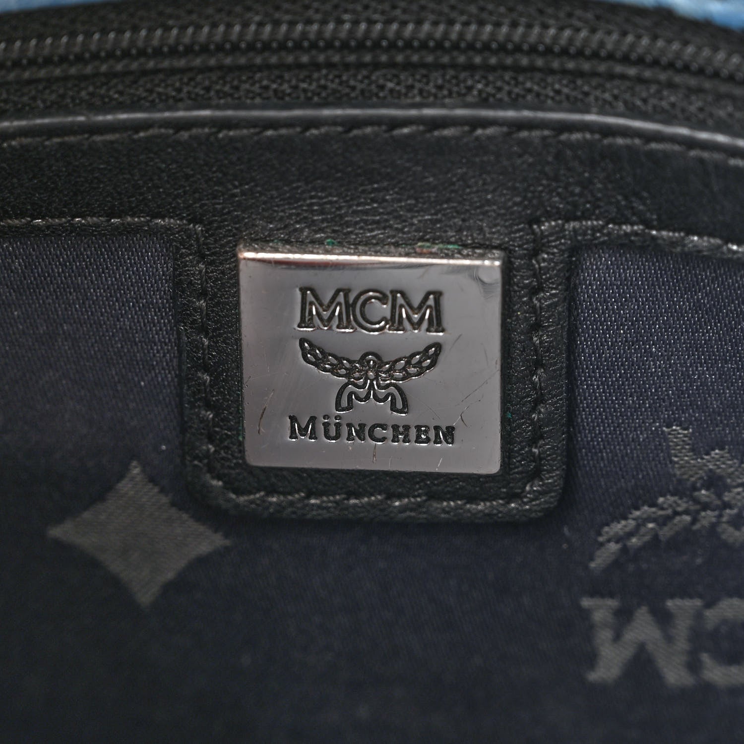 MCM Visetos Small Crossbody Flap Messenger Denim Blue 6 of 14