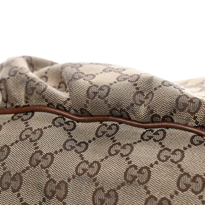 Gucci Monogram Medium Jockey Tote Dark Brown 9 of 14