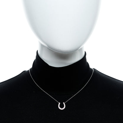 Tiffany Platinum Diamond Horseshoe Pendant Necklace 2 of 5