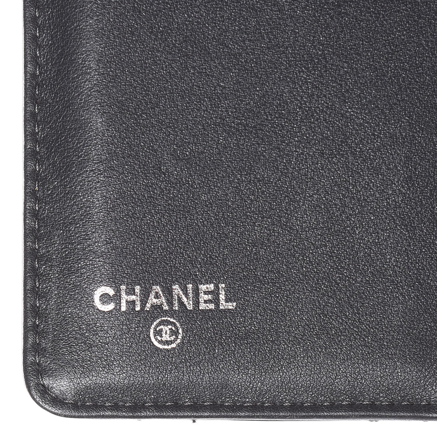 Chanel Striated Patent Quilted Zipped Pocket Wallet Dark Grey 6 of 8