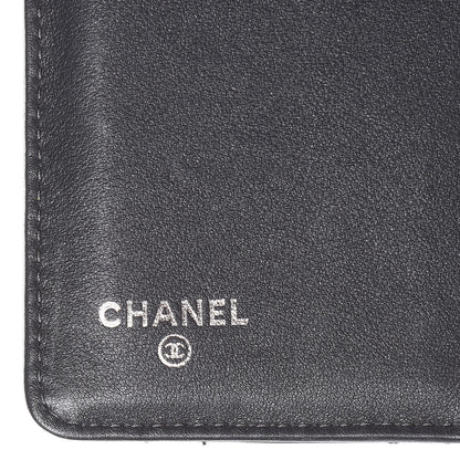 Chanel Striated Patent Quilted Zipped Pocket Wallet Dark Grey 6 of 8
