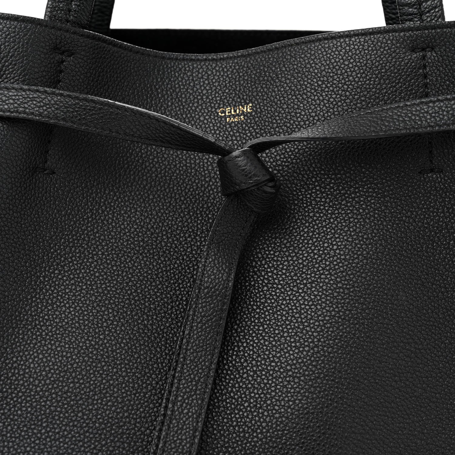 Celine Soft Grained Calfskin Medium Belt Cabas Phantom Black 8 of 15