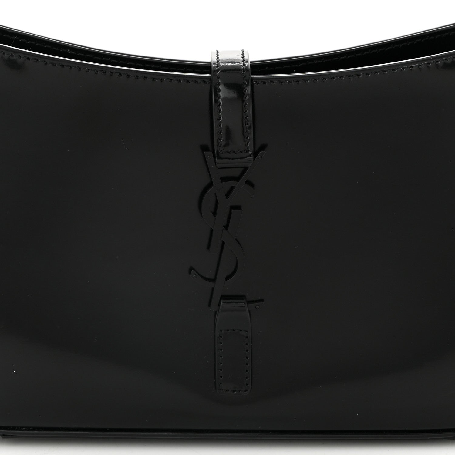 Saint Laurent Patent Calfskin Monochrome Le 5 A 7 Hobo Black 8 of 10