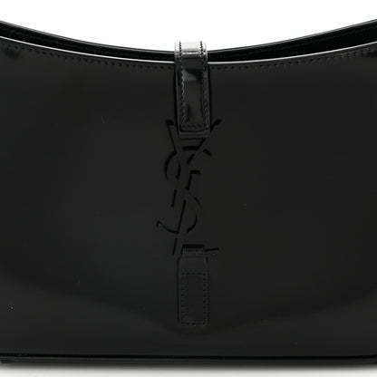 Saint Laurent Patent Calfskin Monochrome Le 5 A 7 Hobo Black 8 of 10