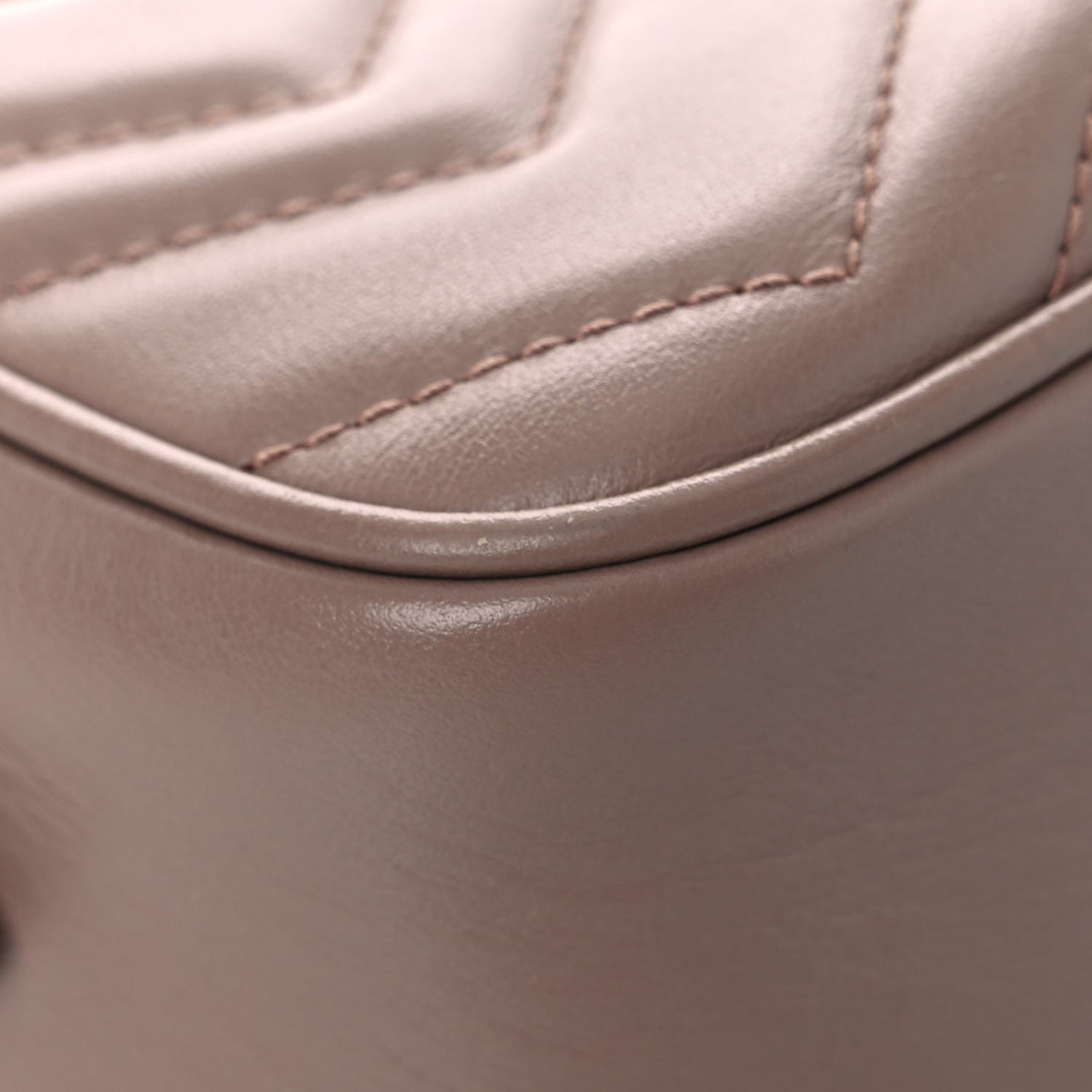 Gucci Calfskin Matelasse Mini GG Marmont Chain Shoulder Bag Porcelain Rose 9 of 13