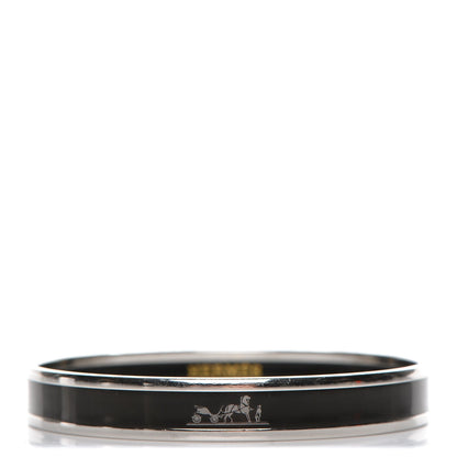 Hermes Enamel Printed Narrow Caleche Bracelet 62 Black 1 of 4