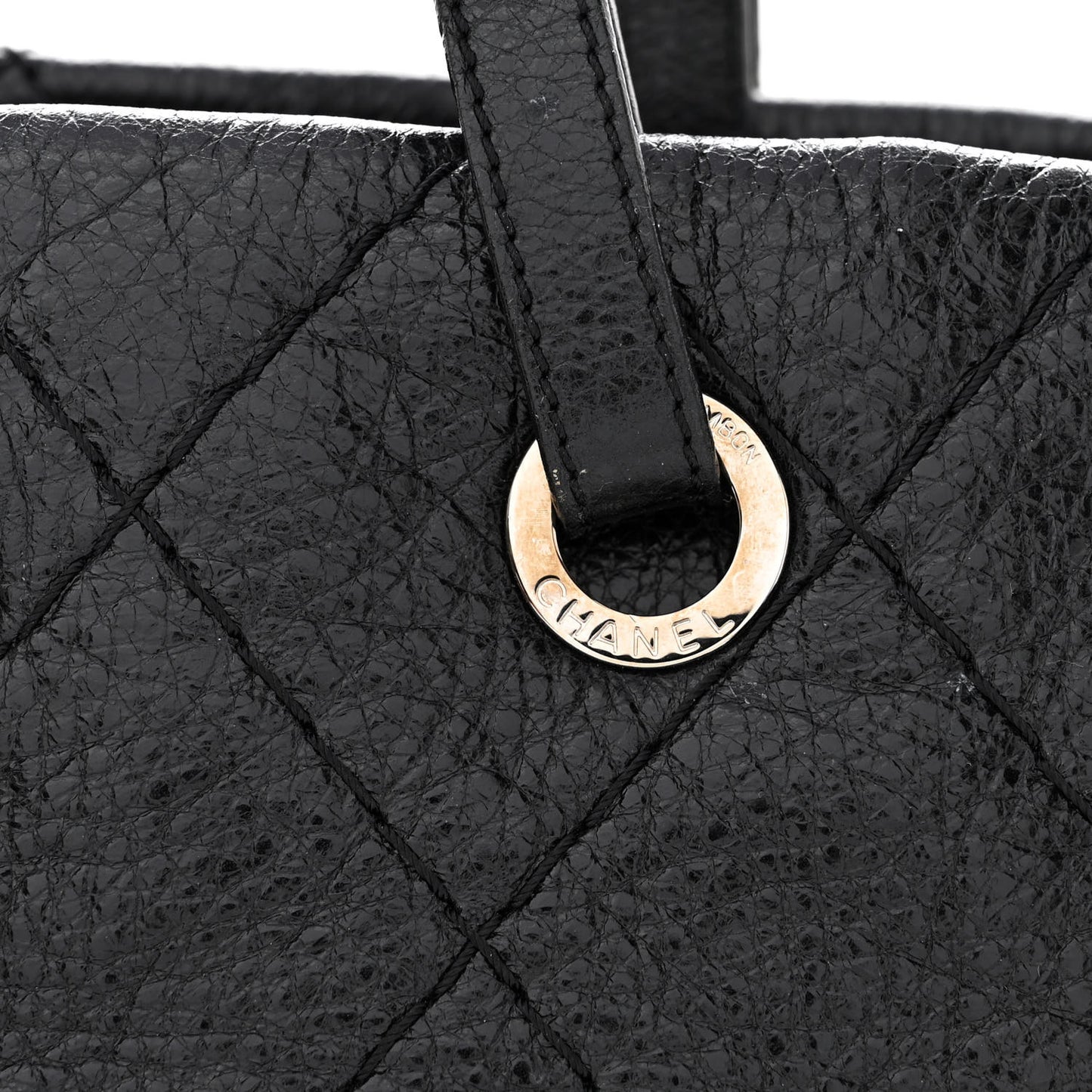Glazed Calfskin Large On The Road Tote Black