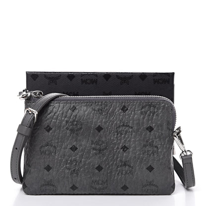 MCM Visetos Crossbody Tech Pouch Grey 10 of 10