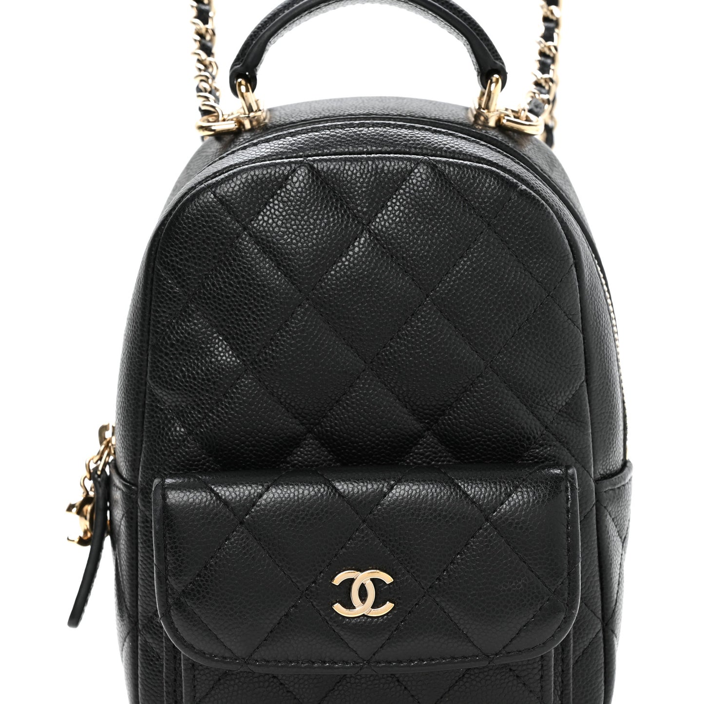 Caviar Quilted CC Mini Classic Backpack Black