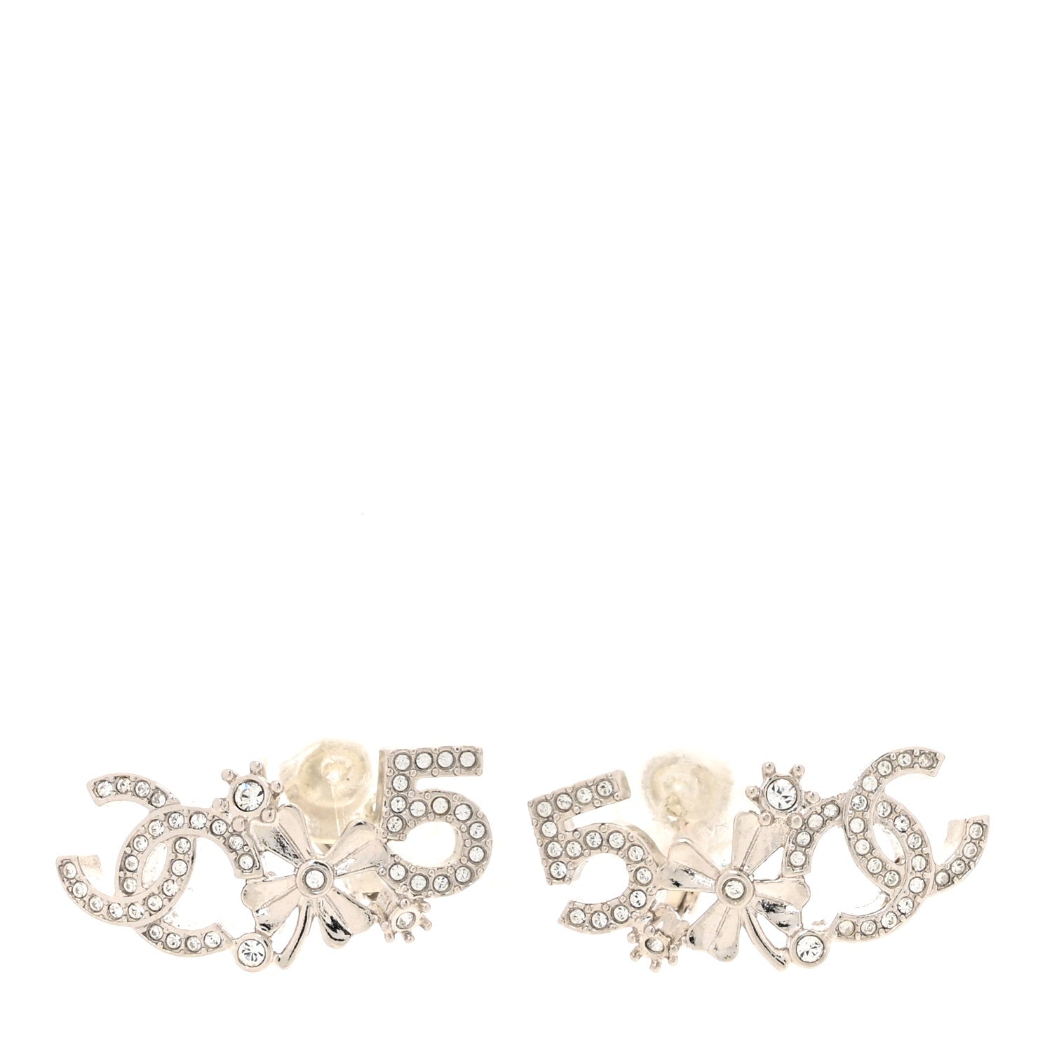 Chanel Crystal Star 5 CC Earrings Silver 1 of 6