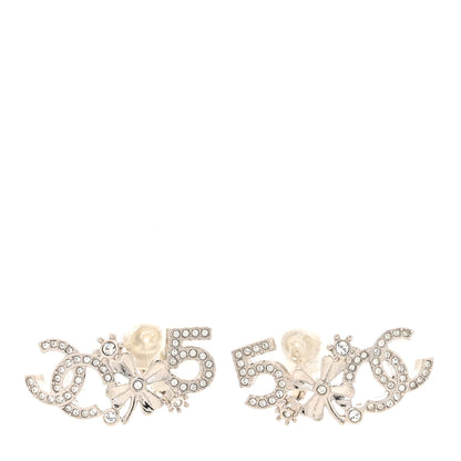 Chanel Crystal Star 5 CC Earrings Silver 1 of 6