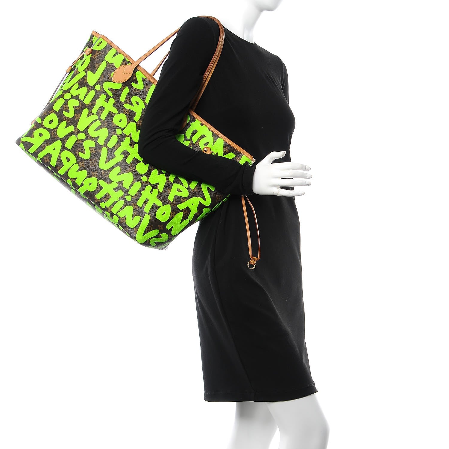 Louis Vuitton Monogram Graffiti Neverfull GM Green 2 of 8