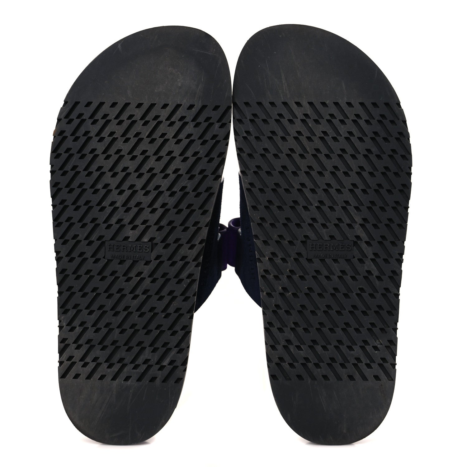 Hermes Suede Goatskin Womens Chypre Sandals 37 Marine Violet Majorette 5 of 9