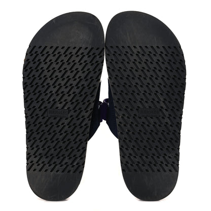Hermes Suede Goatskin Womens Chypre Sandals 37 Marine Violet Majorette 5 of 9