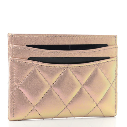 Chanel Iridescent Calfskin Quilted Card Holder Pink 3 of 8