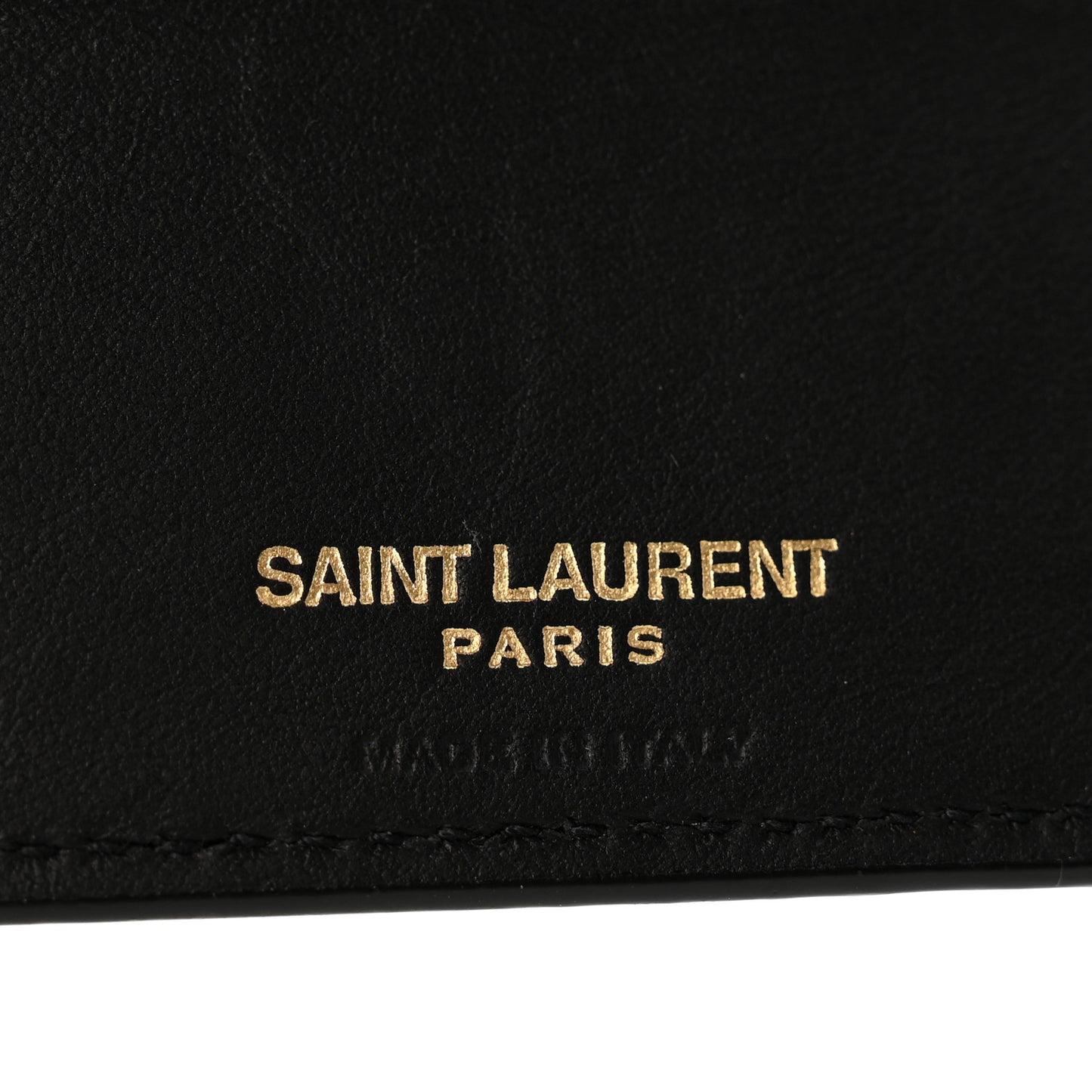 Calfskin Crocodile Embossed Tiny Monogram Bill Clip Wallet Black