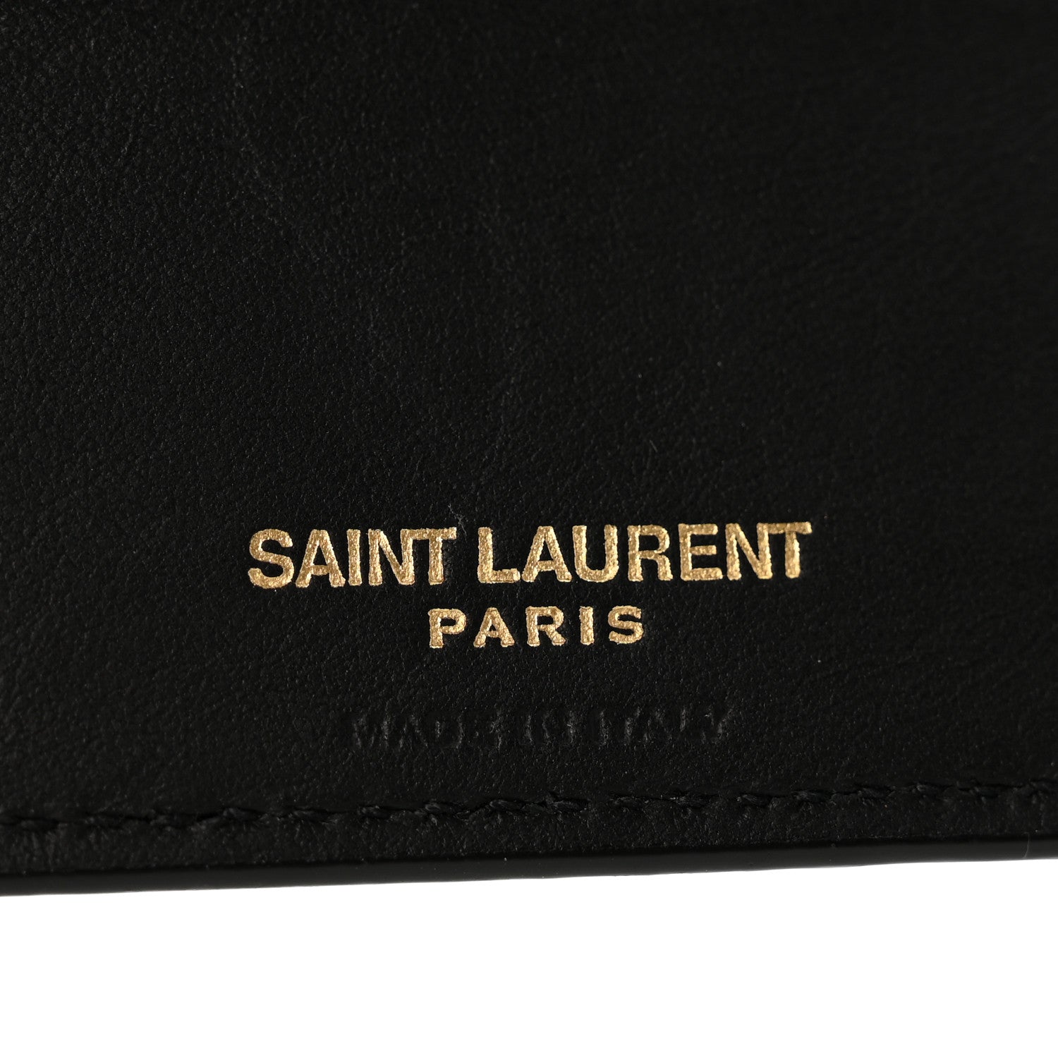 Saint Laurent Calfskin Crocodile Embossed Tiny Monogram Bill Clip Wallet Black 6 of 7