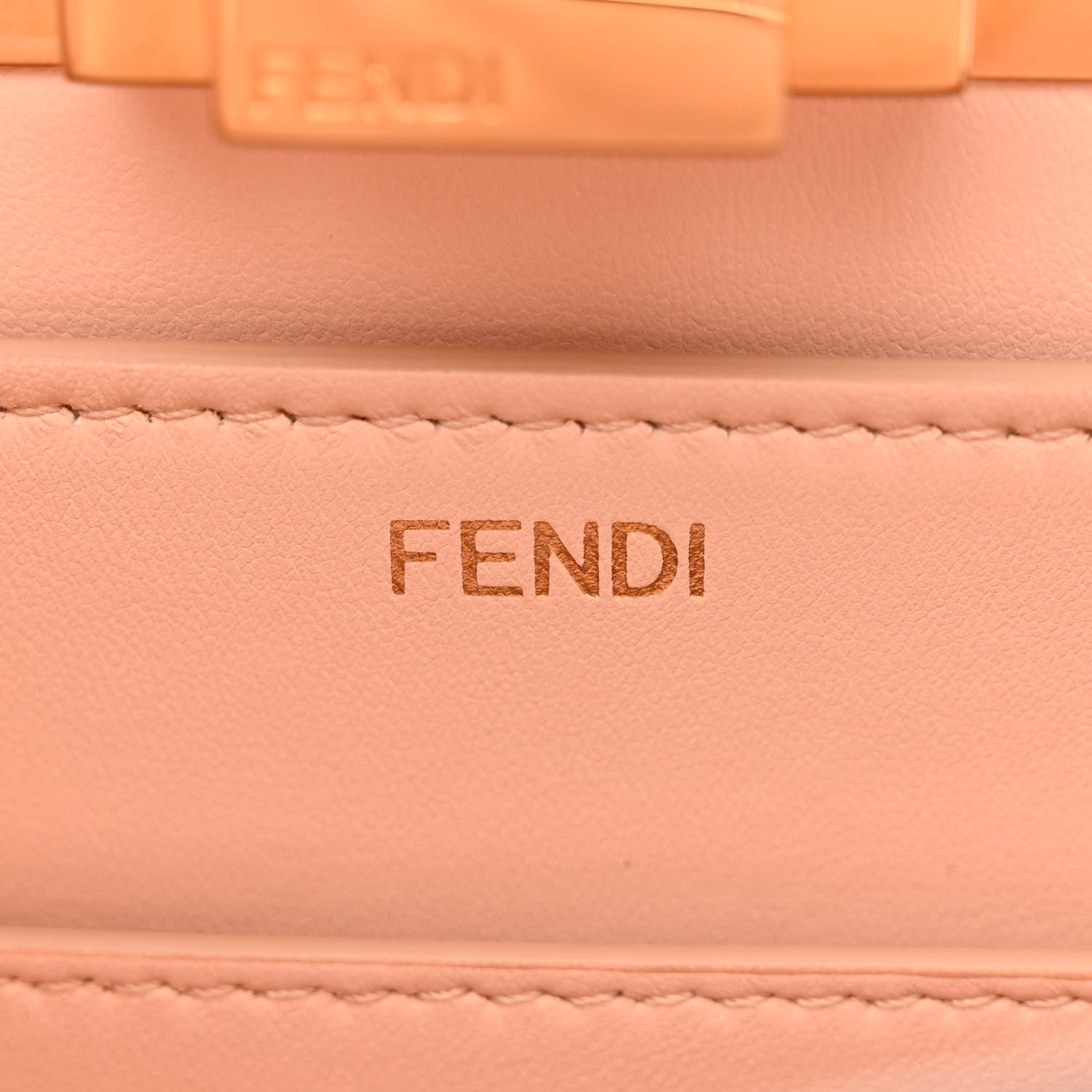 Fendi Vitello Seta Shiny Nappa Medium Peekaboo I SEE U Satchel Blue Velvet Light Rose 8 of 15