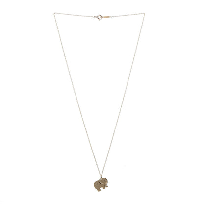 Tiffany 18K Yellow Gold Elephant Never Forgets Pendant Necklace 3 of 8