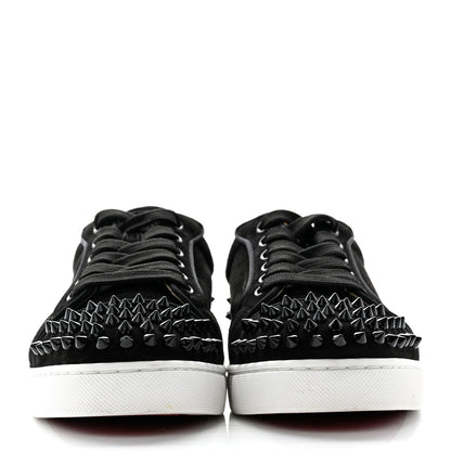 Christian Louboutin Veau Velours Spikes Womens Vieira Flat Sneakers 37 Black 2 of 14