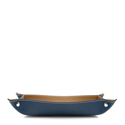 Hermes Taurillon Mises et Relances H Evelyne Pencil Case Kraft Bleu Regate 1 of 6