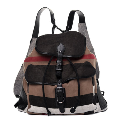 Burberry Canvas Mega Check Korbin Backpack Camel 1 of 20