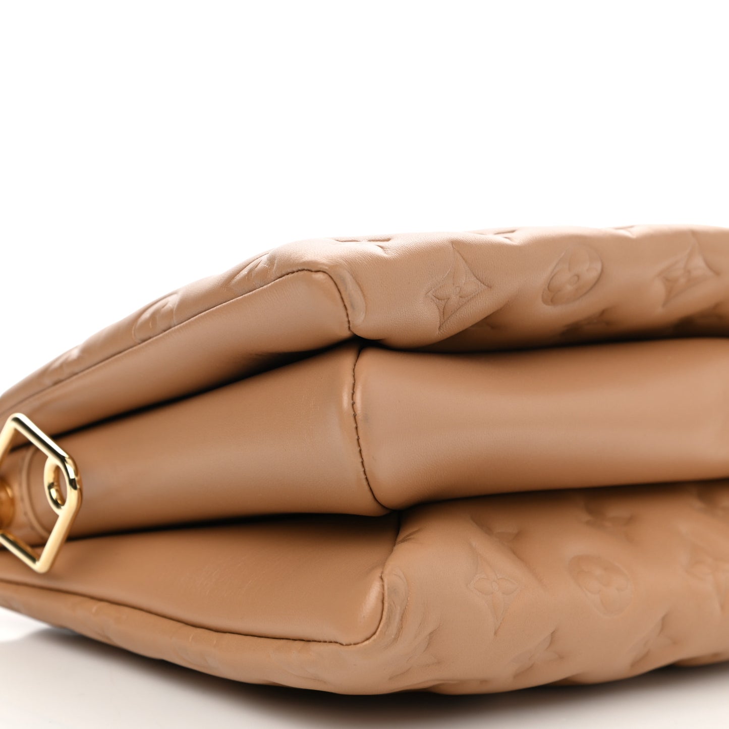 Lambskin Embossed Monogram Coussin PM Camel