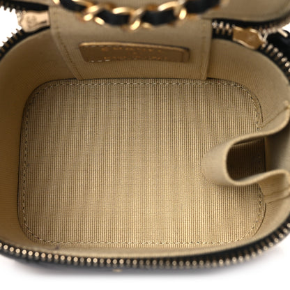 Chanel Lambskin Quilted Mini Pearl Crush Vanity Case With Chain Black 5 of 10