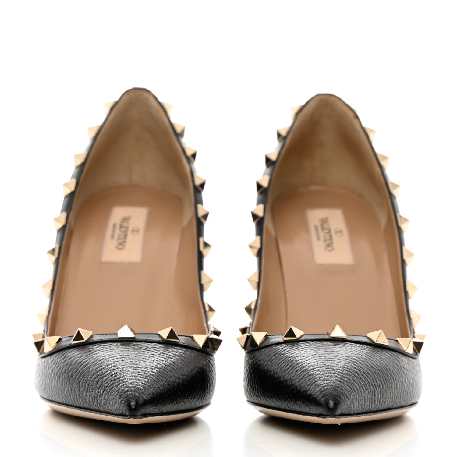 Valentino Garavani Pebbled Calfskin Rockstud 85mm Pumps 39.5 Black 2 of 10