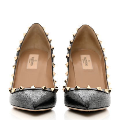 Valentino Garavani Pebbled Calfskin Rockstud 85mm Pumps 39.5 Black 2 of 10