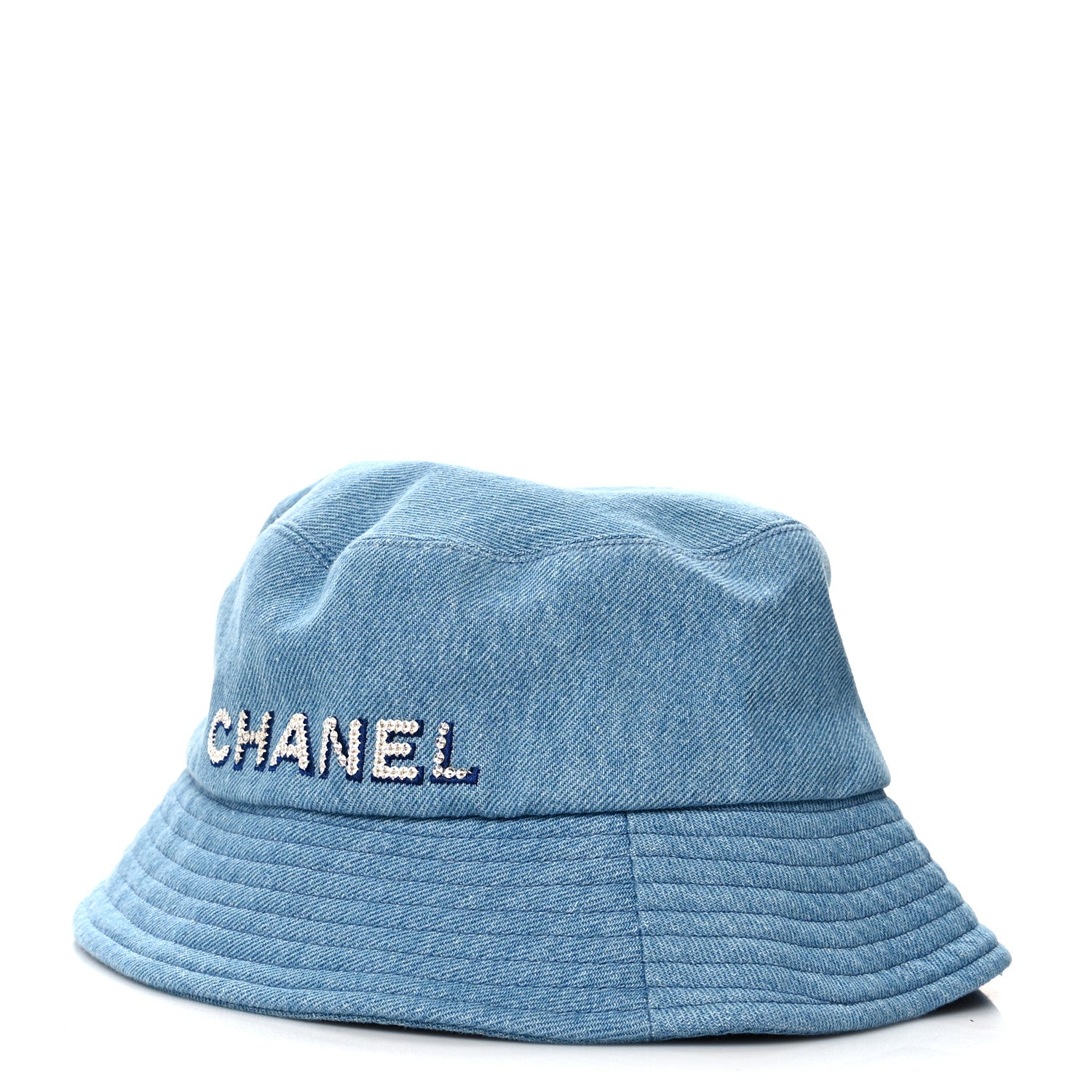 Chanel Fabric Logo Bucket Hat L Blue 1 of 7