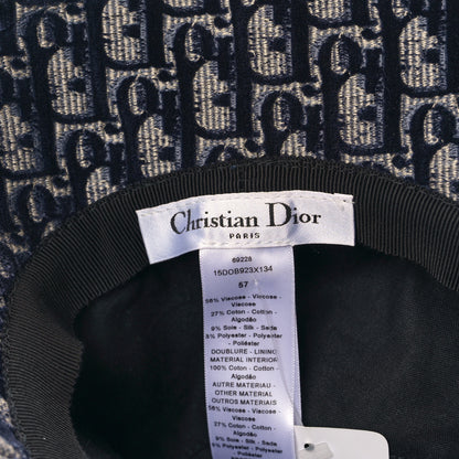 Christian Dior Velvet Oblique Large Brim Bucket Hat 57 Bleu Red 8 of 8