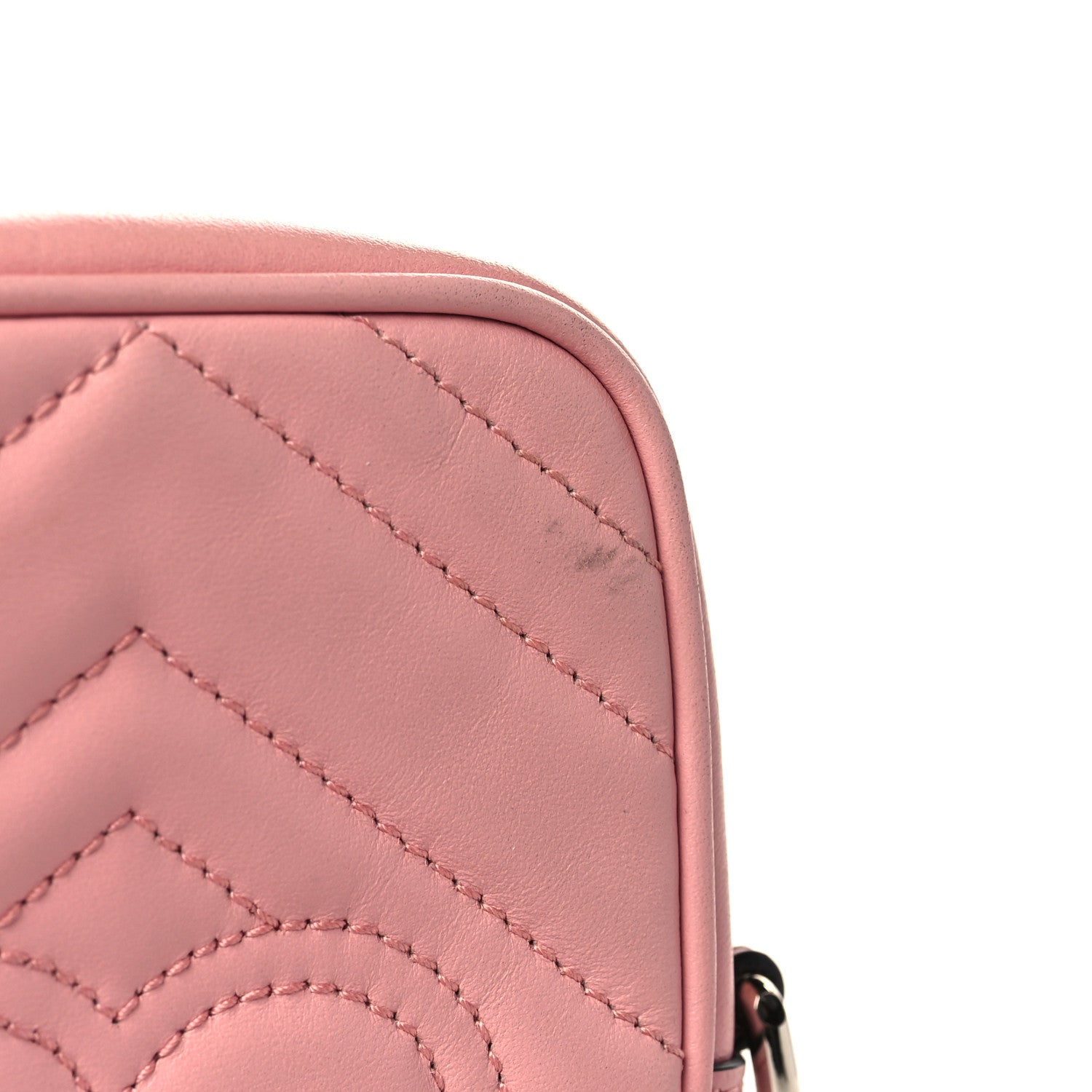 Gucci Calfskin Matelasse Mini GG Marmont Crossbody Bag Wild Rose 10 of 11