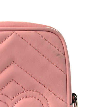 Gucci Calfskin Matelasse Mini GG Marmont Crossbody Bag Wild Rose 10 of 11