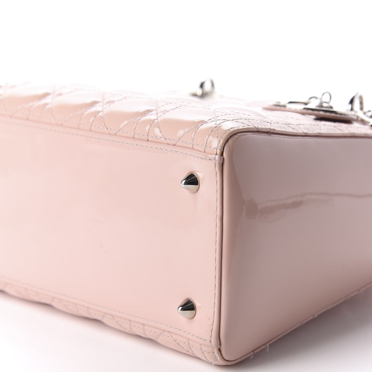 Patent Cannage Medium Lady Dior Rose Clair