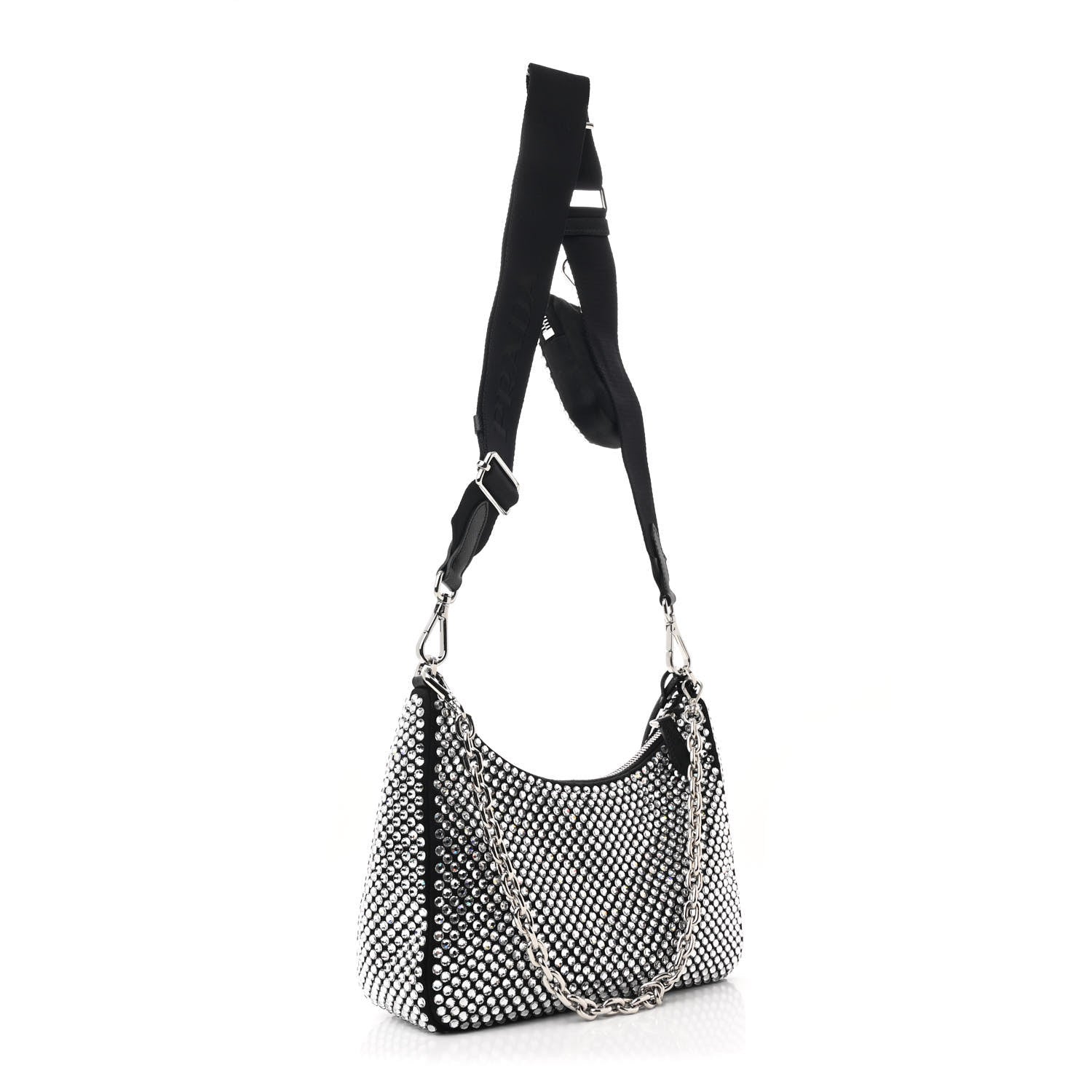 Prada Satin Crystal Re-Edition 2005 Shoulder Bag Cristal 3 of 12