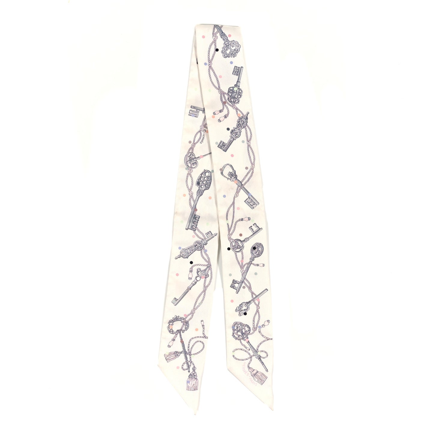 Silk Les Cles A Pois Twilly White Gris Acier