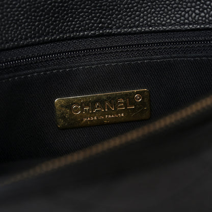 Chanel Caviar Diamond Stitched Top Handle Flap Black 6 of 11