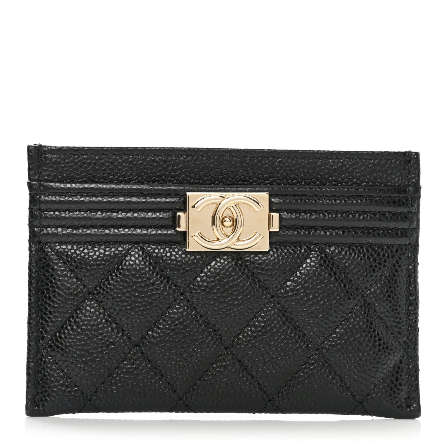Chanel Caviar Quilted Boy Card Holder Black 1 of 9