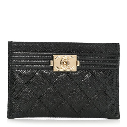 Chanel Caviar Quilted Boy Card Holder Black 1 of 9