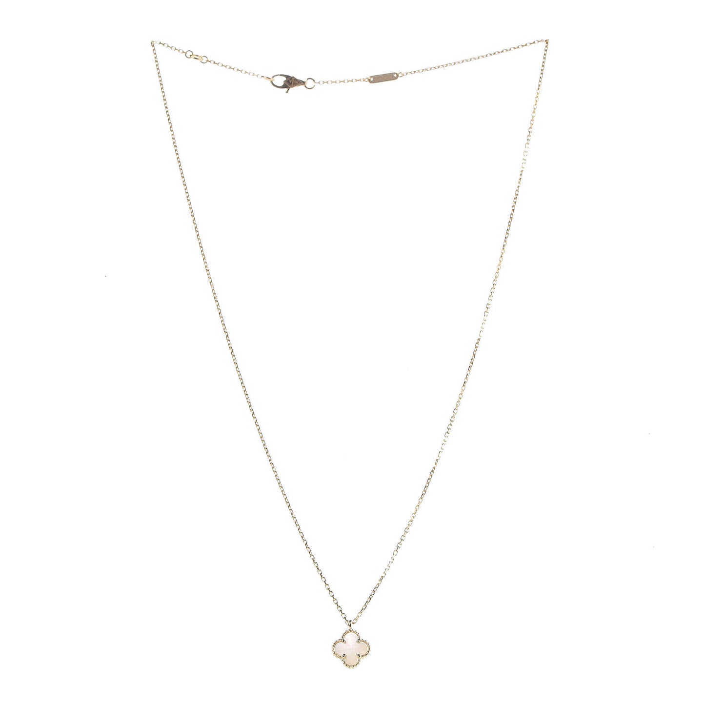 18K Yellow Gold Mother of Pearl Sweet Alhambra Pendant Necklace