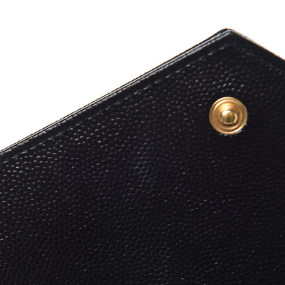 Saint Laurent Grain De Poudre Matelasse Chevron Monogram Chain Wallet Black 9 of 9