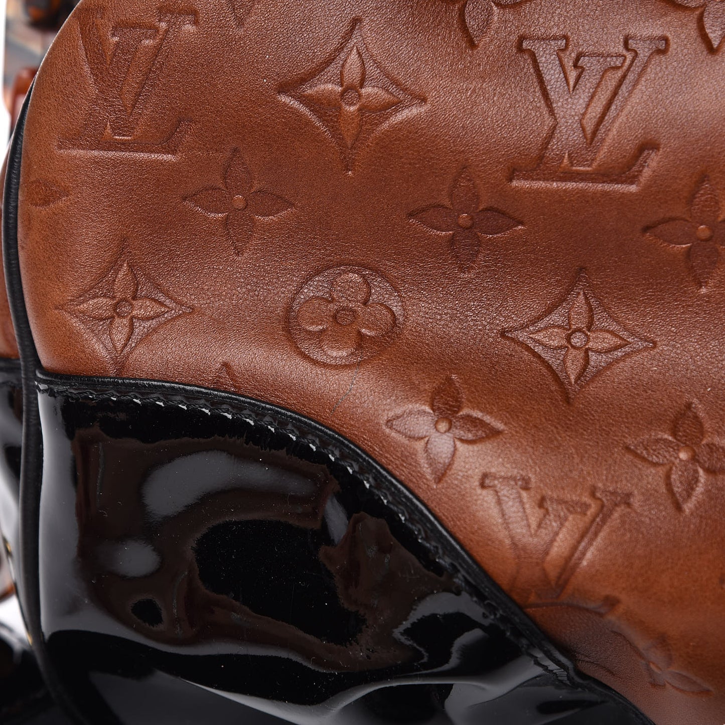 Cuir Embossed Monogram Stephen Bag Fauve