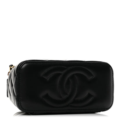 Chanel Lambskin Quilted Small Top Handle Vanity Case With Chain Black 3 of 11